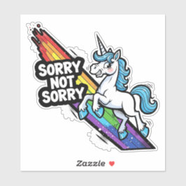 Unicórnio Sorry Not Sorry Adesivo de Vinil