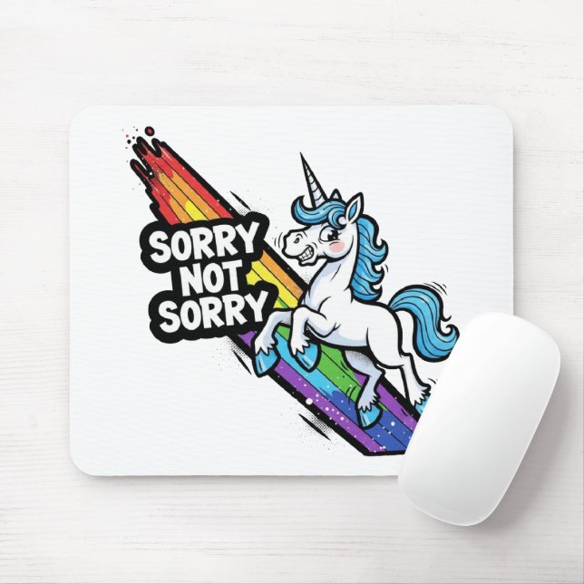 Unicórnio Sorry not Sorry Mousepad (Com mouse)
