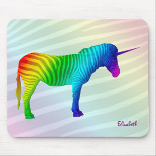 Unicórnio triste Mousepad da zebra do arco-íris