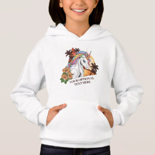 Unicórnio Tropical de Nome e Texto Personalizado
