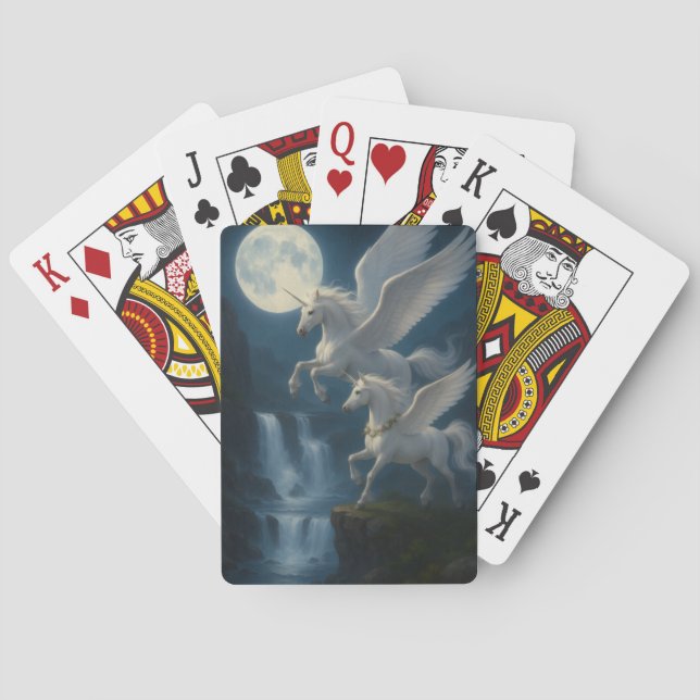 Unicórnios em voo - Cartas de baralho (Verso)