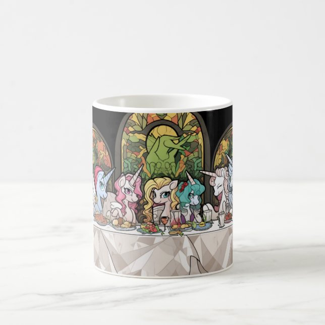 Unicórnios na caneca de café de mesa (Centro)