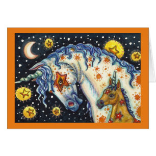 UNICORNS DE HALLOWEEN, CARTÃO DE FANTASIA DE COLT