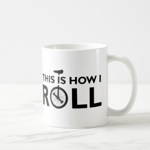 Unicycle como eu rolo a caneca engraçada