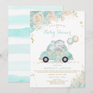 Unidade Elefante Por Ponto De Convite De Chá de f