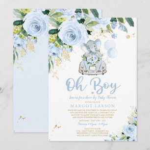 Unidade Elefante Por Rosa De Convite De Chá de fra