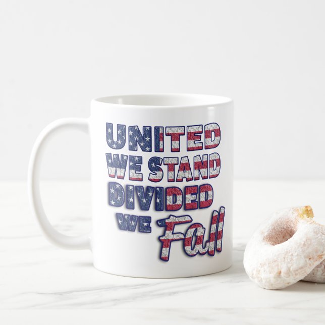 Unidos Nós Permanecemos Caneca de Café Tipografia (Com Donut)