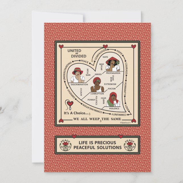Unidos ou Divididos Cartão Plano 5"x7" (Frente)