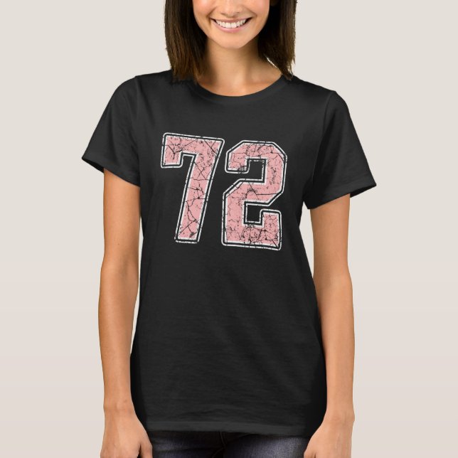 Uniforme de Jogador Camisa Número 72 Rosa e Branco (Frente)