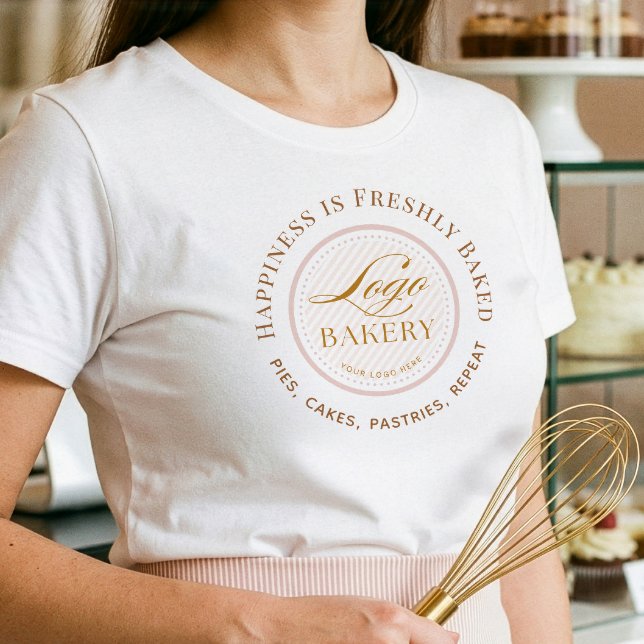 Uniforme de Padaria de Pastelaria Faça Upload do L (Pastry Bakery Shop Uniform Upload Your Bakery Logo Tri-Blend Shirt (Front))