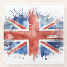 union jack glass coaster