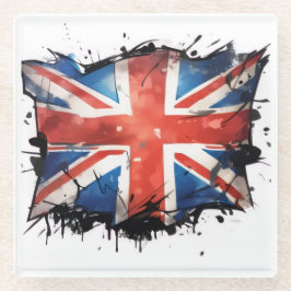Union jack glass coaster