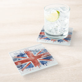 union jack glass coaster