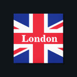 Union Jack London ~ British Flag Canvas Print<br><div class="desc">Bandeira do Reino Unido da Grã-Bretanha Excelente e da Irlanda Norte com o texto de Londres. Deixe como está,  personalize o texto ou faça vazio.</div>