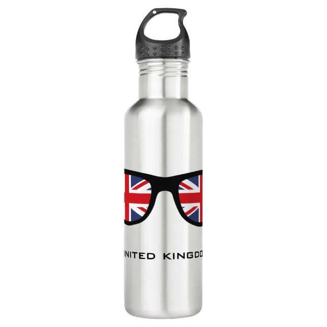 Union Jack UK Shades garrafas de água personalizad (Frente)