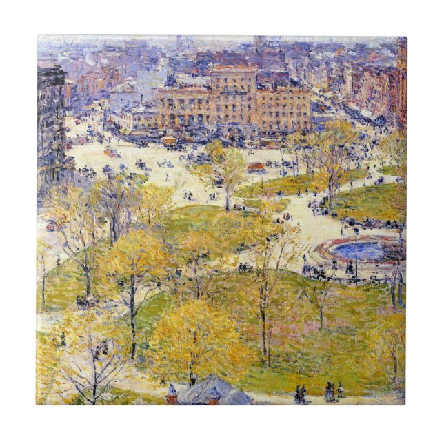 Union Square em Primavera por Frederick Childe Has (Frente)
