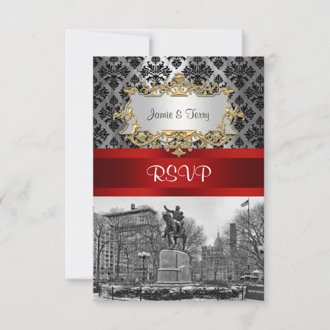Union Square NYC Preto Damask 211 RSVP 2 (Frente)