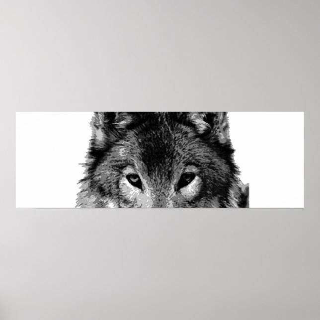 Unique Grey Wolf Eyes Motivational Poster Print (Frente)