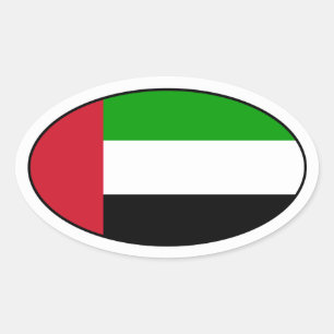 United Arab Emirates embandeiram a etiqueta oval