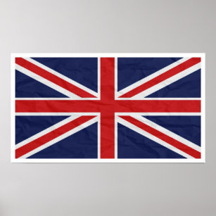 United Kingdom Union Jack Flag 24”X13.57” Poster