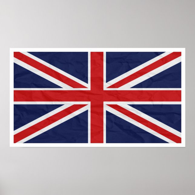United Kingdom Union Jack Flag 24”X13.57” Poster (Frente)
