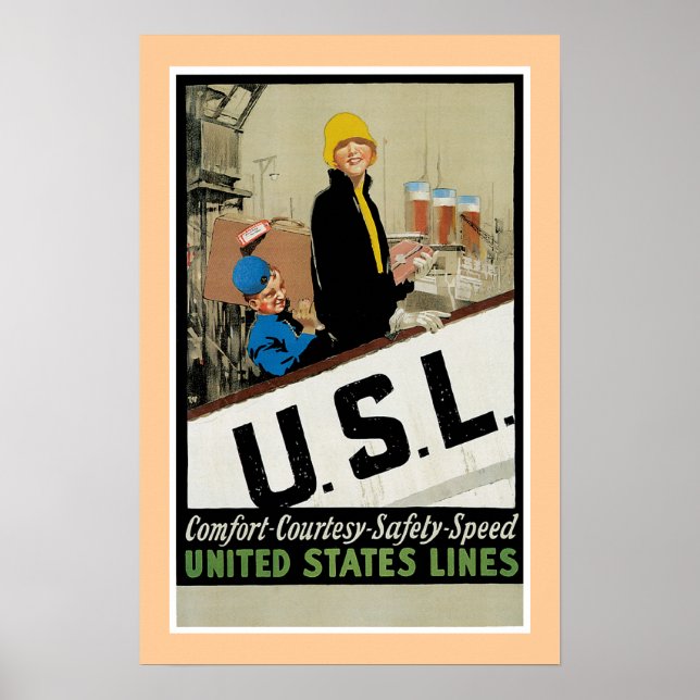 United States Line U. S. L. Poster (Frente)