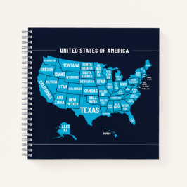 United States Map Teal Minimal Design