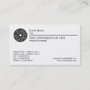 Universidade da vida - regra preta - cartão