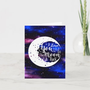 Universo - Amo-te ao cartão lua e traseira