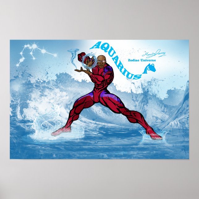 Universo Zodiac - Poster Aquário (Frente)