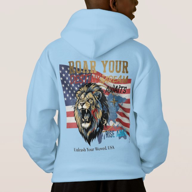 Unleash Your Roar – USA Lion Hoodie (Verso)