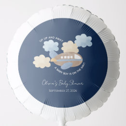 Up Up and Away Watercolor Airplane Boy Baby Shower