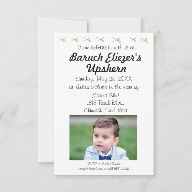 Upsherin - Convites de Upsherin de Convite (Frente)