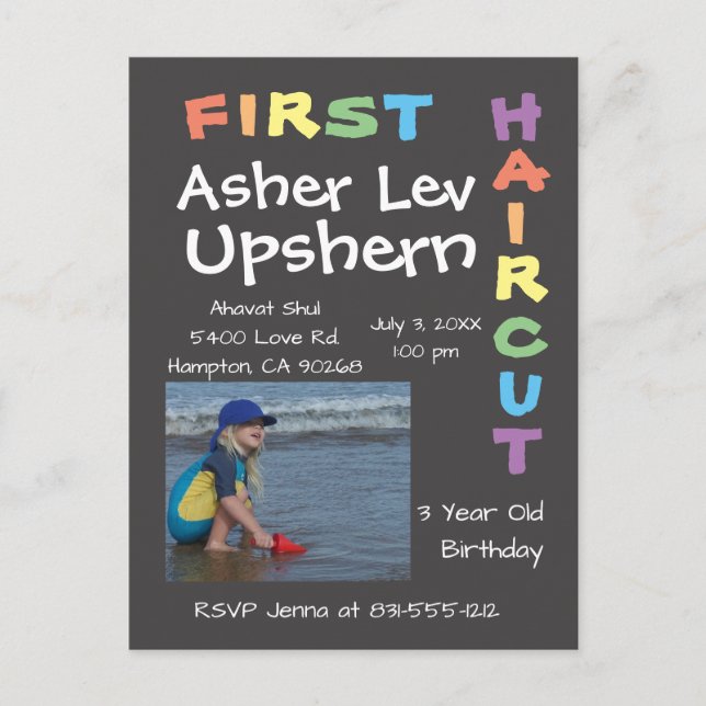 Upsherin Upsherin - Upsherin - Convite para Cartão (Frente)