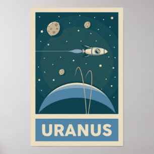Uranus Retro Galaxy Poster