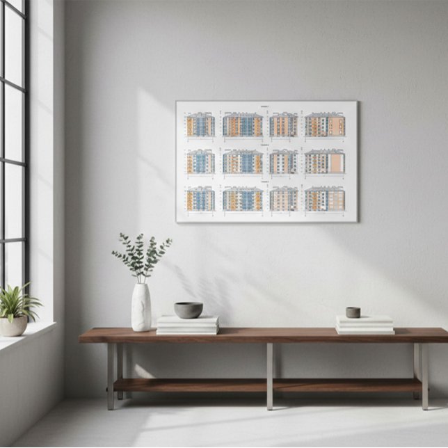 Urban Building Blueprint Wall Art Poster (Criador carregado)