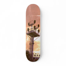 Urban Cityscape Riding Rails Two Skateboard
