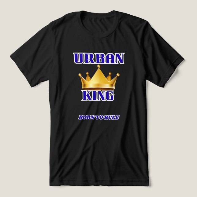 URBAN KING, BORN TO RULE MEN'S SOLID BLACK  (Design frontal)