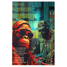 Urban Music Vibe: Gorilla DJ Graffiti Wall Art