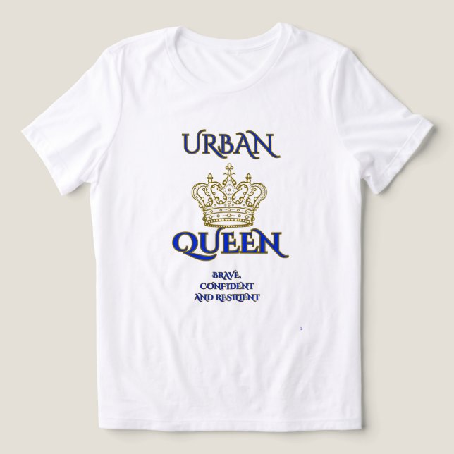 URBAN QUEEN BRAVE , CONFIDENT WOMEN'S WHITE/BLUE (Design frontal)