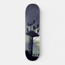 Urban Rustic Cityscape Riding Rails Skateboard