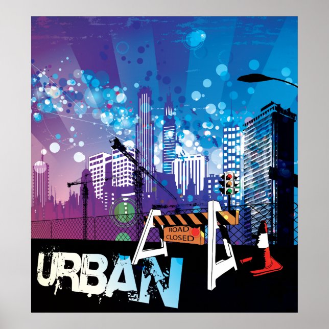 Urbanização urbana com poster de impressão (Frente)