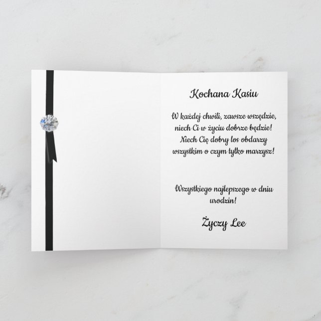 Urodziny - Cartão de aniversário polonês personali (Interior)