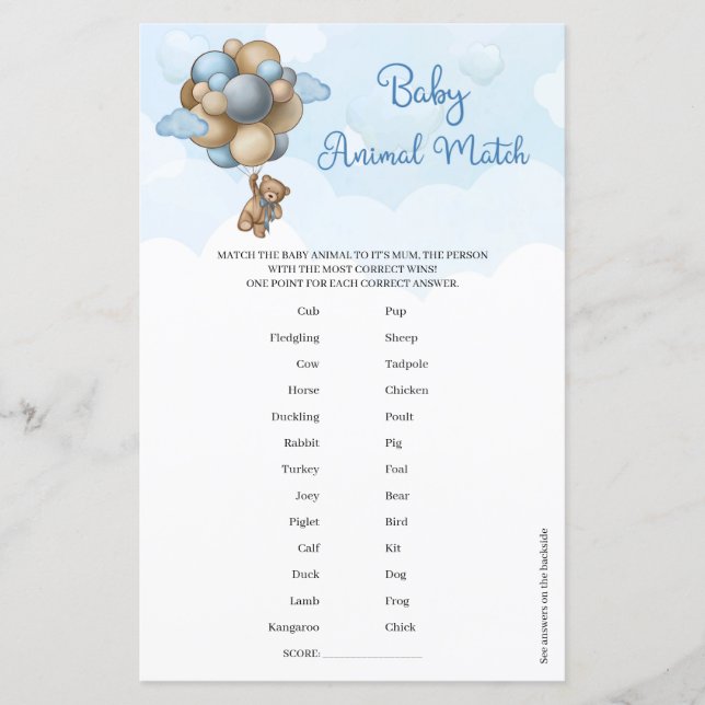 Ursinho de pelúcia bonito balões azuis Bebê Matanç (Frente)