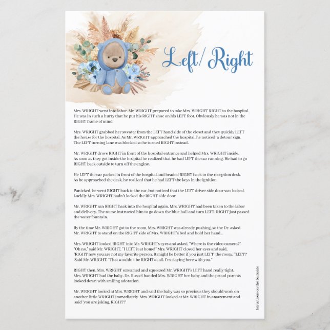 Ursinho de ursinho azul pampas palma esquerda dire (Frente)