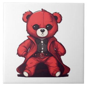 Ursinho fofo vermelho menino