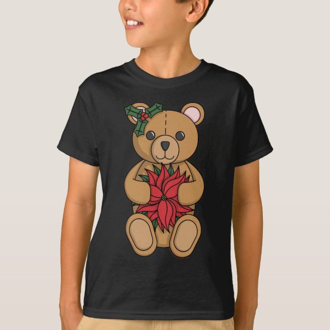 Ursinho Gift Kid e Camisa Negra Bebê (Frente)