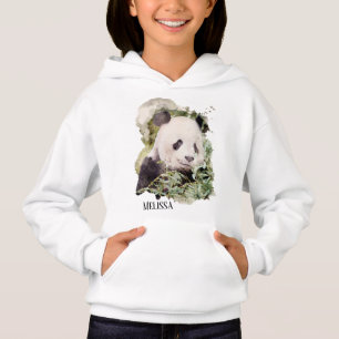 ursinho panda bonito adiciona nome garotas Hoodie