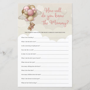 Ursinho rosa Rosa Como Você Conhece Bem A Mamãe?