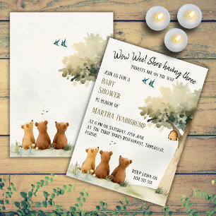 ~Ursinhos de Aguarela Fofos Convite para Chás de B